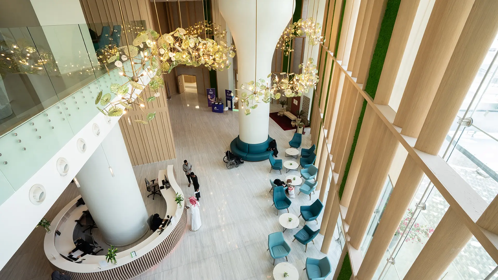 Almoosa Specialist Hospital’s new-themed lobby atrium view from top