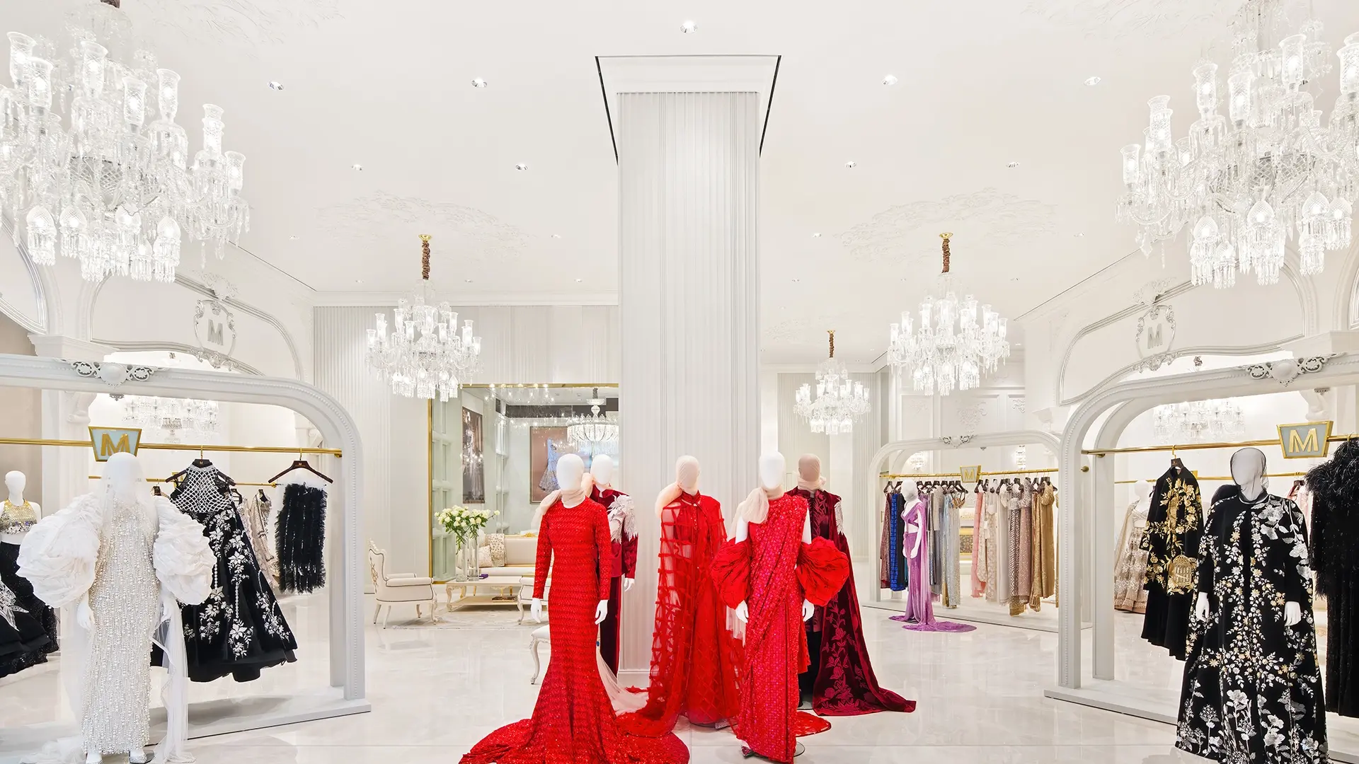 Design development and fit out for Manish Malhotra boutique in Dubai